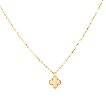 Van Cleef & Arpels Sweet Alhambra Pendant Necklace 18K Yellow Gold and Mother of Pearl