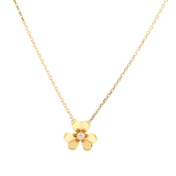 Van Cleef & Arpels Frivole Pendant Necklace 18K Yellow Gold and Diamond Mini