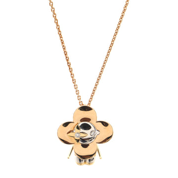 Louis Vuitton Vivienne Pendant Necklace 18K Tricolor Gold with Diamonds