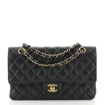 Chanel Classic Double Flap Bag Quilted Caviar Medium