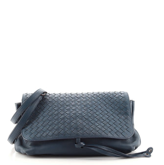 Bottega Veneta Accordion Flap Messenger Leather with Intrecciato Medium