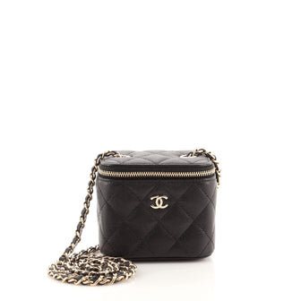 Chanel Classic Vanity Case with Chain Quilted Caviar Mini