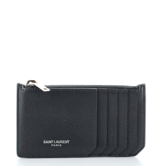 Saint Laurent Fragment Zip Card Holder Leather