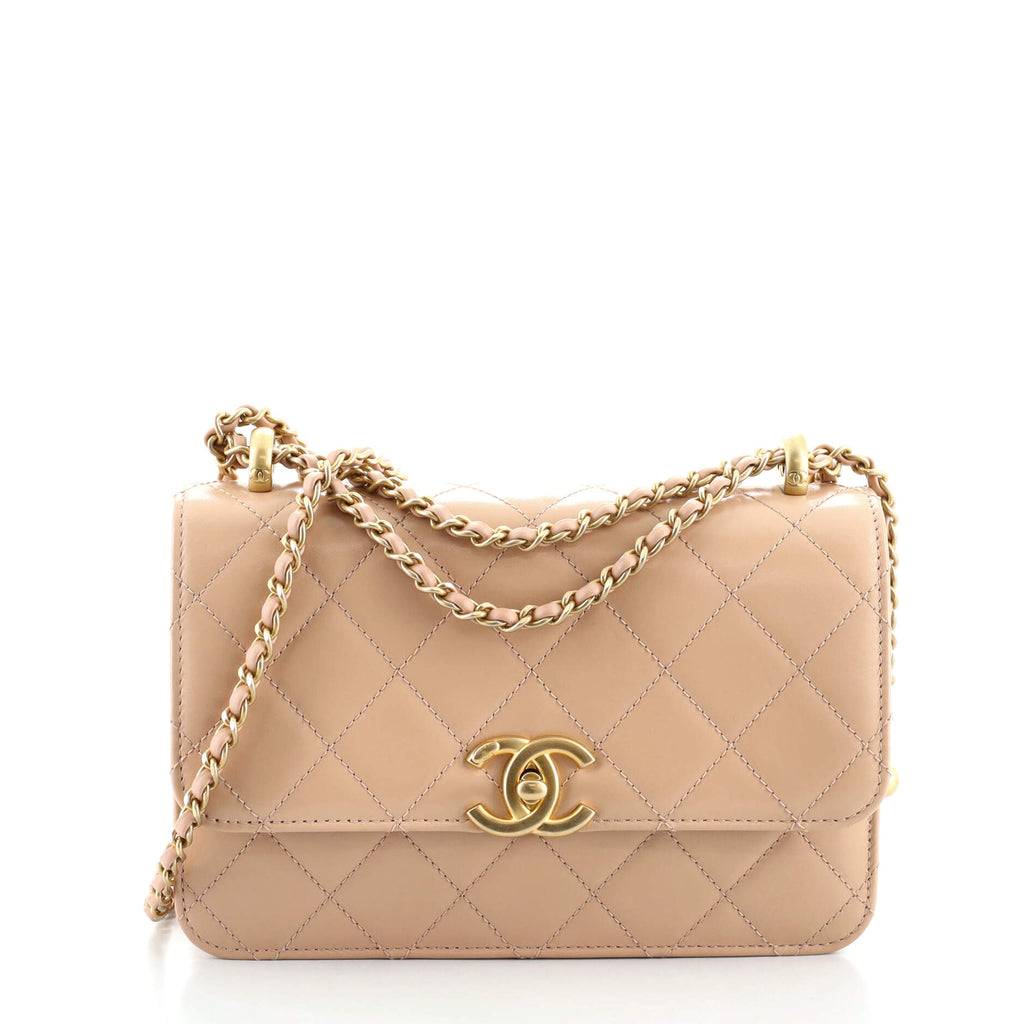 Authentic Chanel Quilted CC SHW Classic Double Flap Shoulder
