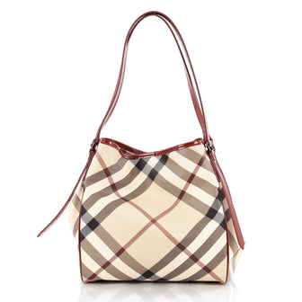 Burberry Canterbury Tote Haymarket Coated Canvas Small