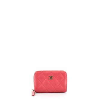 Chanel CC Zip Coin Purse Quilted Caviar Small