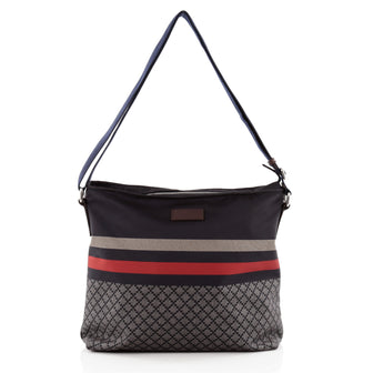Gucci Web Messenger Bag Diamante Nylon Large
