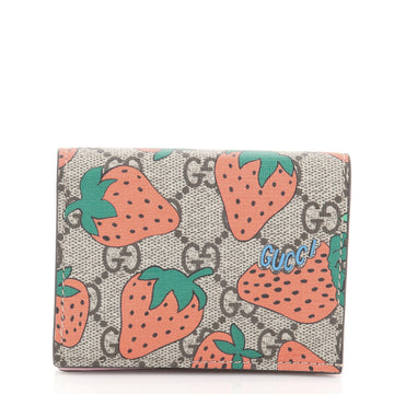 Gucci Flap Card Case Printed GG Coated Canvas
