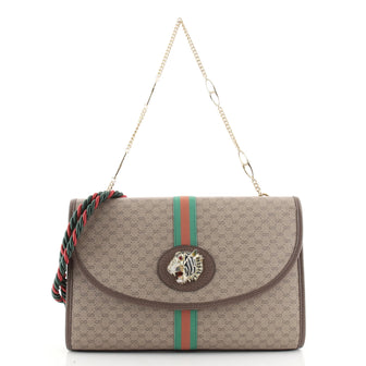 Gucci Rajah Web Chain Shoulder Bag GG Coated Canvas Medium