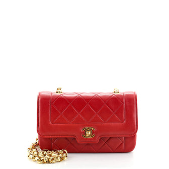 Chanel Vintage CC Chain Flap Bag Quilted Lambskin Mini
