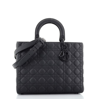 Christian Dior Ultra Matte Lady Dior Bag Cannage Quilt Calfskin Large
