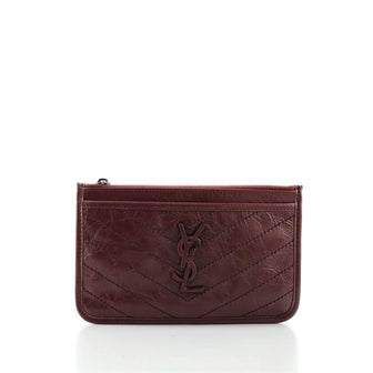 Saint Laurent Niki Bill Pouch Matelasse Chevron Leather