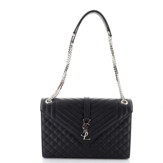 Saint Laurent Classic Monogram Envelope Satchel Quilted Leather Medium