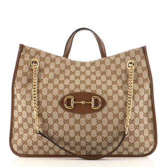 Gucci 1955 Horsebit Chain Tote GG Canvas Large