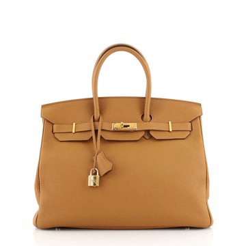 Hermes Birkin Handbag Brown Togo with Gold Hardware 35