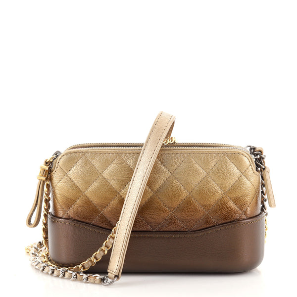 Chanel Gabrielle Double Zip Clutch with Chain Quilted Ombre