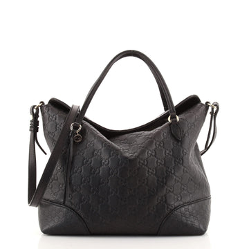 Gucci Bree Convertible Top Handle Bag Guccissima Leather Medium
