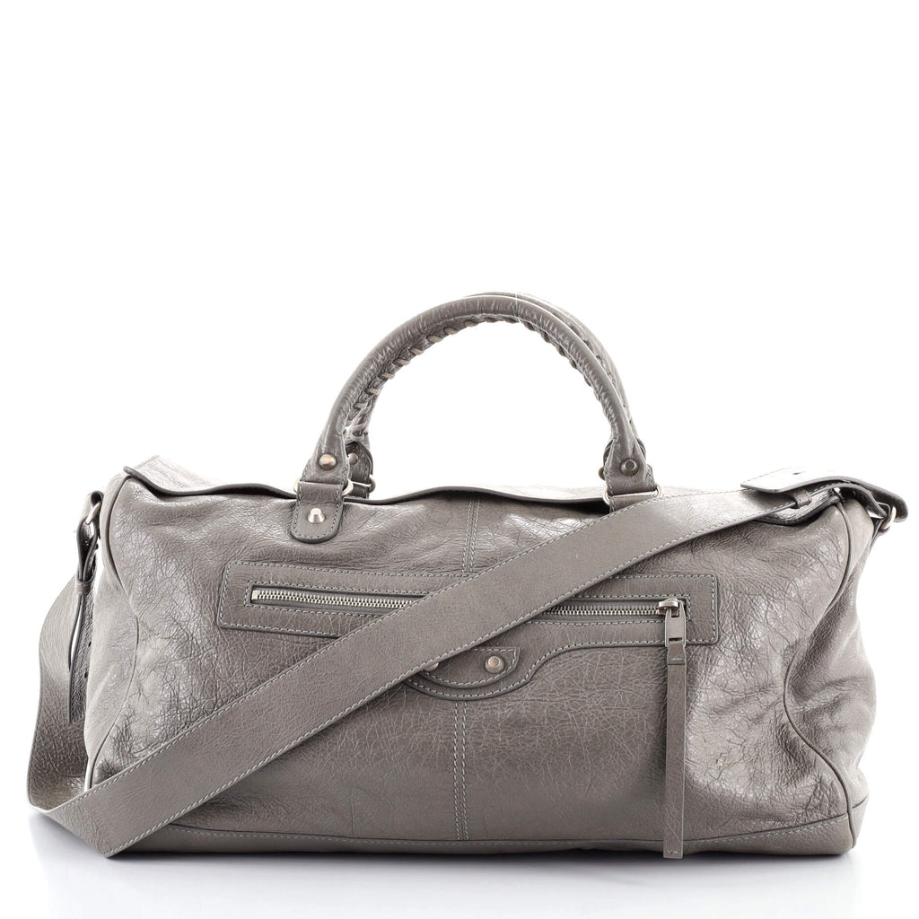 Balenciaga Squash Duffle Bag Leather Medium Gray 955011