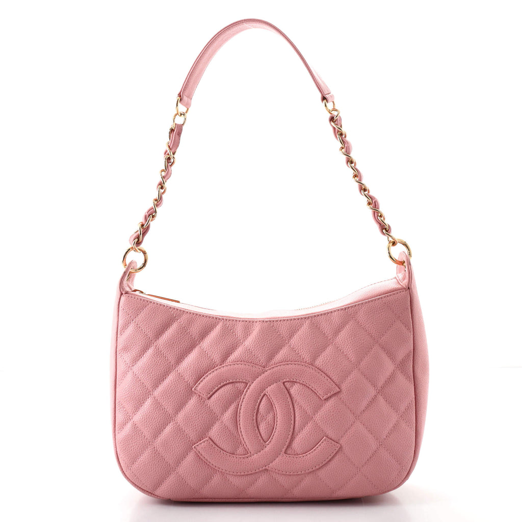 Chanel Timeless CC Chain Shoulder Bag Quilted Caviar Medium Pink 955031