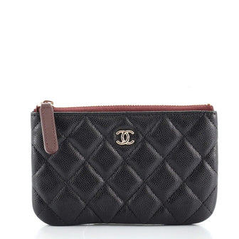 Chanel Classic O Case Pouch Quilted Caviar Mini