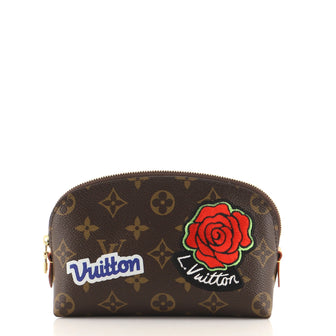 Louis Vuitton Cosmetic Pouch Limited Edition Patches Monogram Canvas