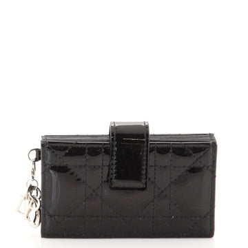 Christian Dior Lady Dior Card Case Cannage Stitch Patent