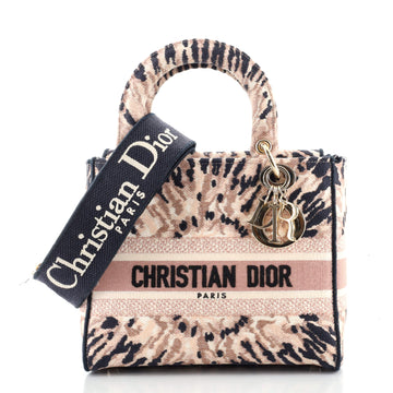 Christian Dior Lady D-Lite Bag Embroidered Canvas Medium