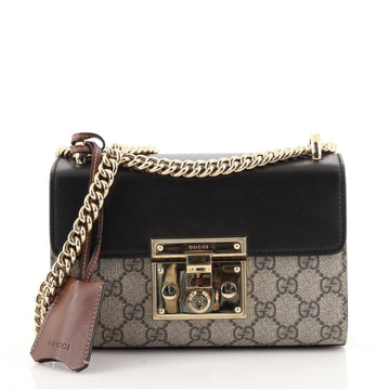 Gucci Padlock Shoulder Bag GG Coated Canvas and Leather Small