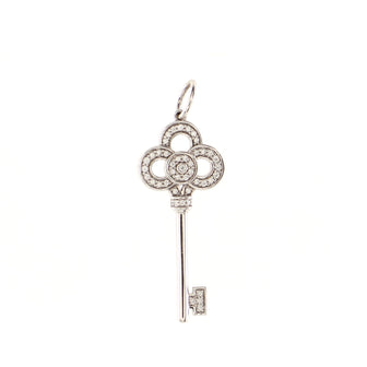 Tiffany & Co. Crown Key Pendant Pendant & Charms 18K White Gold with Diamonds