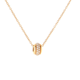 Piaget Possession Ring 2 Row Pendant Necklace 18K Rose Gold and Pave Diamonds
