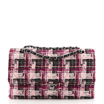 Chanel Vintage Classic Double Flap Bag Quilted Tweed Medium
