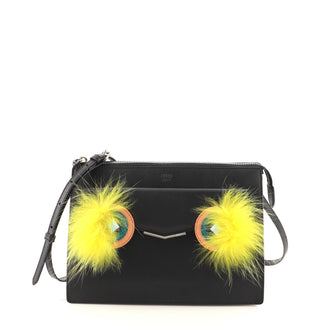Fendi Monster Front Pocket Clutch Leather with Fur