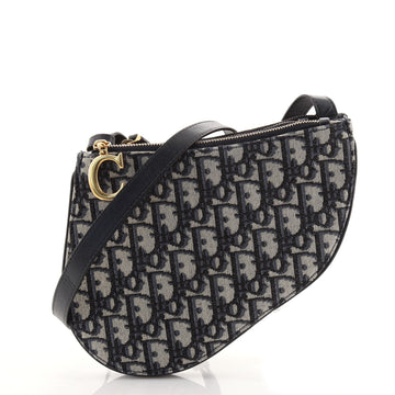 Christian Dior Saddle Triple Zip Crossbody Pouch Oblique Canvas