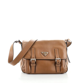 Prada Two Pocket Messenger Bag Soft Calf Medium