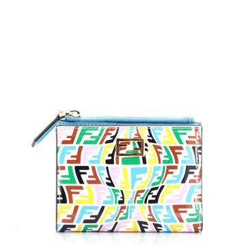 Fendi Baguette Bifold Wallet Vertigo Zucca Printed Leather Medium