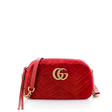 Gucci GG Marmont Shoulder Bag Matelasse Velvet Small
