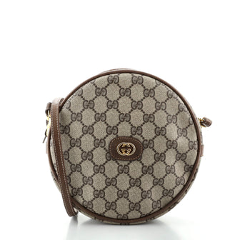 Gucci Vintage Round Crossbody Bag GG Coated Canvas