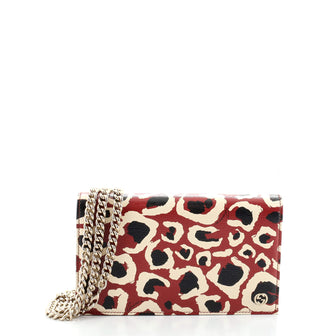 Gucci Chain Wallet Printed GG Coated Canvas