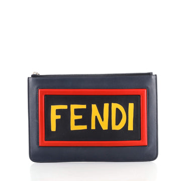 Fendi Vocabulary Clutch Patchwork Leather Medium