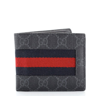 Gucci Web Bifold Wallet GG Coated Canvas