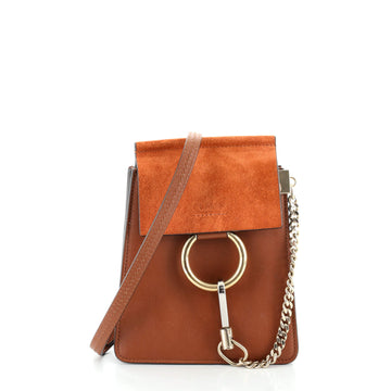 Chloe Faye Bracelet Crossbody Bag Leather and Suede Mini