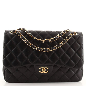Chanel Classic Double Flap Bag Quilted Lambskin Jumbo