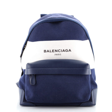 Balenciaga Navy Backpack Canvas Medium