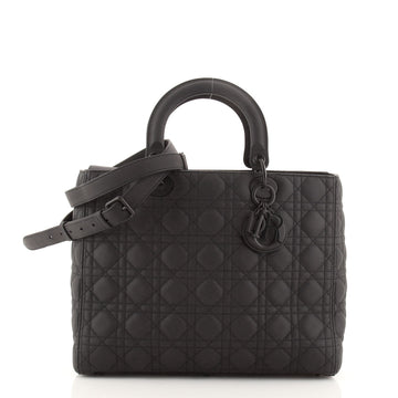 Christian Dior Ultra Matte Lady Dior Bag Cannage Quilt Calfskin Large