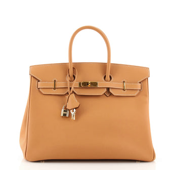 Hermes Birkin Handbag Brown Epsom with Gold Hardware 35