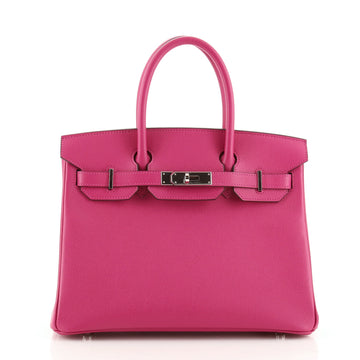 Hermes Birkin Handbag Pink Epsom with Palladium Hardware 30