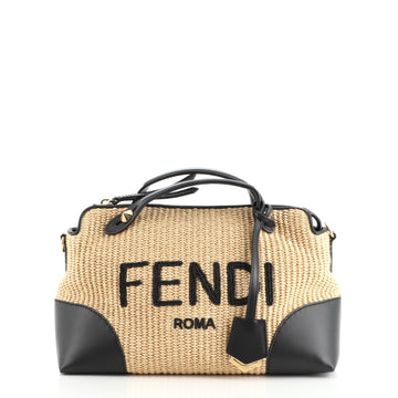 Fendi By The Way Satchel Straw with Leather Small