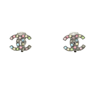 Chanel CC Clip-On Earrings Metal with Crystal