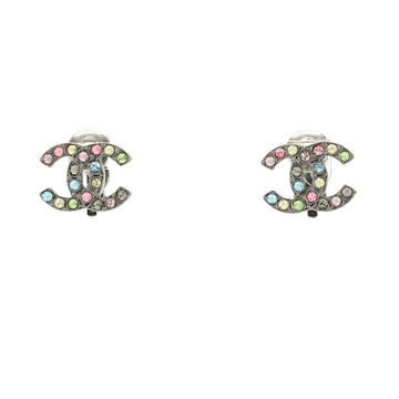 Chanel CC Clip-On Earrings Metal with Crystal