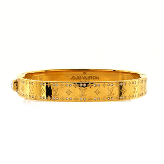 Louis Vuitton Nanogram Cuff Bracelet Metal with Crystals